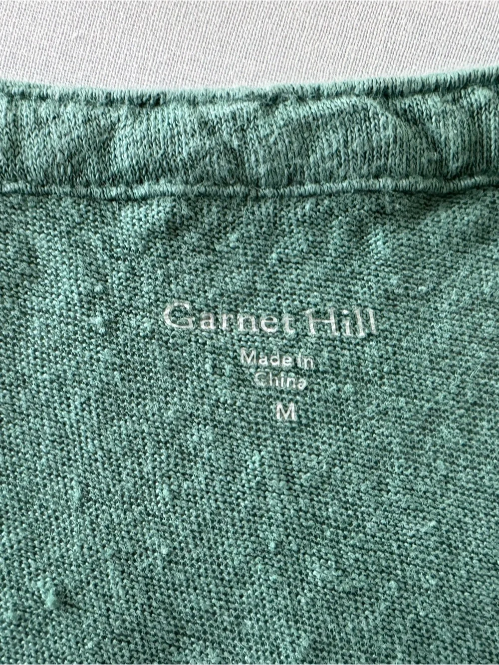 Garnet Hill Green Sleeveless Henley Tank with Lace Shoulders - Picture 3 of 5